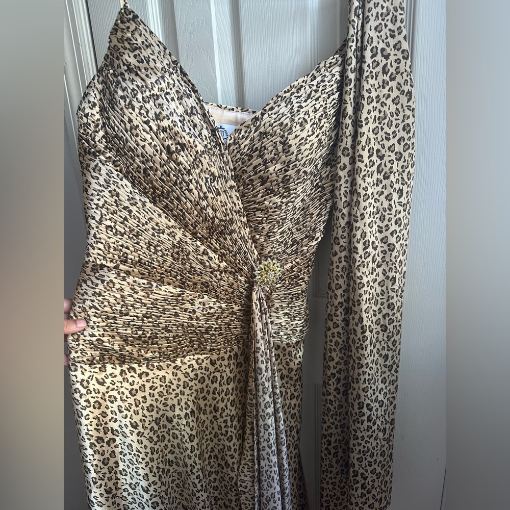Leopard Print Gown With Matching Shawl - image 1
